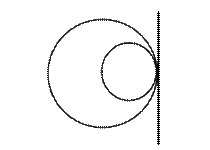 �Q�̉~�̋��ʐڐ��̐����̐}�@2�̉~�����ڂ���Ƃ�